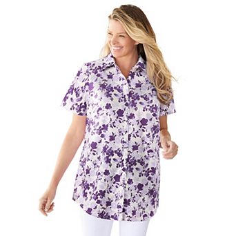 Woman Within Plus Size Perfect Short Sleeve Shirt