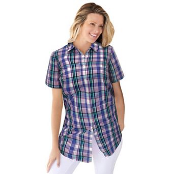 Woman Within Plus Size Perfect Short Sleeve Shirt