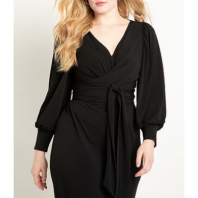 ELOQUII Women's Plus Size Cross Front Midi Dress