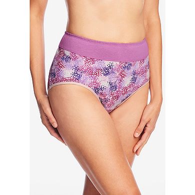 Comfort Choice Plus Size Full Coverage Stretch Cotton Color Block Brief 3-Pack