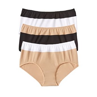 Comfort Choice Plus Size Full Coverage Stretch Cotton Color Block Brief 3-Pack