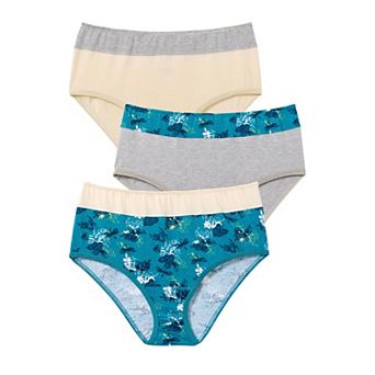 Comfort Choice Plus Size Full Coverage Stretch Cotton Color Block Brief 3-Pack