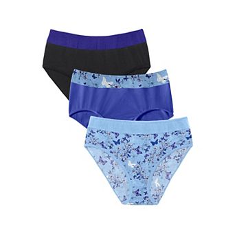 Comfort Choice Plus Size Full Coverage Stretch Cotton Color Block Brief 3-Pack