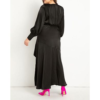 ELOQUII Women's Plus Size Satin Maxi Dress