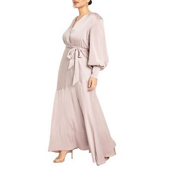 Eloquii Women's Plus Size Satin Maxi Dress