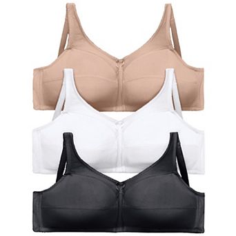 Comfort Choice Women's Plus Size 3-pack Cotton Wireless Bra