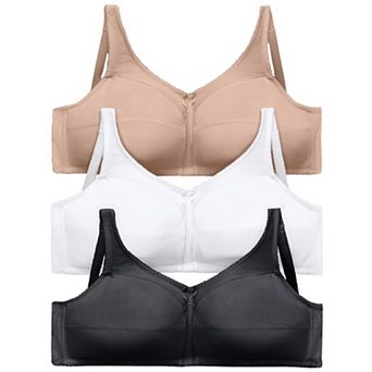 Comfort Choice Women's Plus Size 3-pack Cotton Wireless Bra