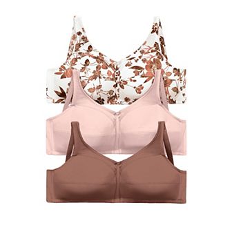 Comfort Choice Women's Plus Size 3-pack Cotton Wireless Bra