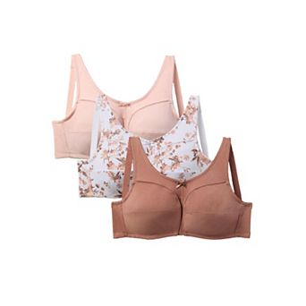 Comfort Choice Women's Plus Size 3-Pack Cotton Wireless Bra