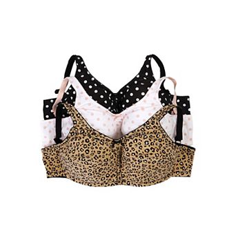 Comfort Choice Women's Plus Size 3-Pack Cotton Wireless Bra