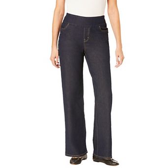 Woman Within Plus Size Pull-On Wide-Leg Denim Jean