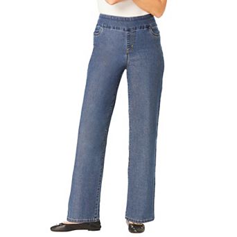Woman Within Plus Size Pull-On Wide-Leg Denim Jean