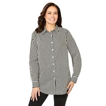 Woman Within Plus Size Perfect Long Sleeve Shirt