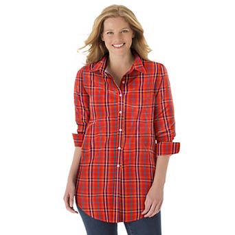 Woman Within Plus Size Perfect Long Sleeve Shirt