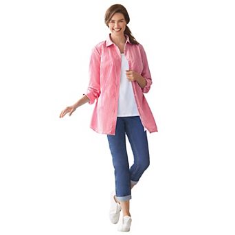 Woman Within Plus Size Perfect Long Sleeve Shirt