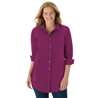 Woman Within Plus Size Perfect Long Sleeve Shirt