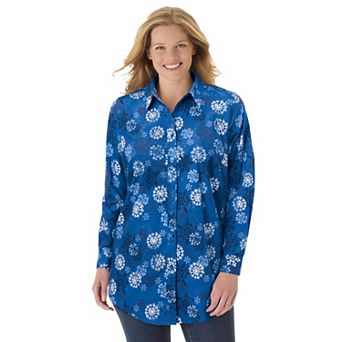 Woman Within Plus Size Perfect Long Sleeve Shirt
