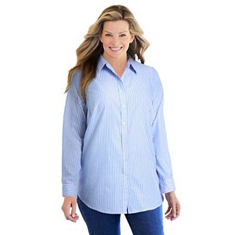 Woman Within Plus Size Perfect Long Sleeve Shirt