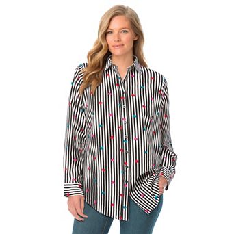 Woman Within Plus Size Petite Perfect Long Sleeve Shirt