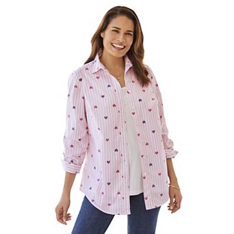 Woman Within Plus Size Perfect Long Sleeve Shirt