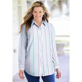 Woman Within Plus Size Perfect Long Sleeve Shirt