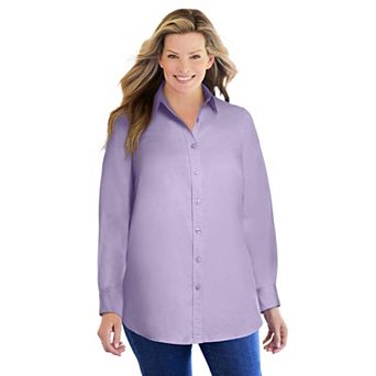 Woman Within Plus Size Petite Perfect Long Sleeve Shirt