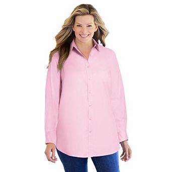 Woman Within Plus Size Perfect Long Sleeve Shirt