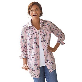 Woman Within Plus Size Perfect Long Sleeve Shirt