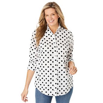 Woman Within Plus Size Perfect Long Sleeve Shirt