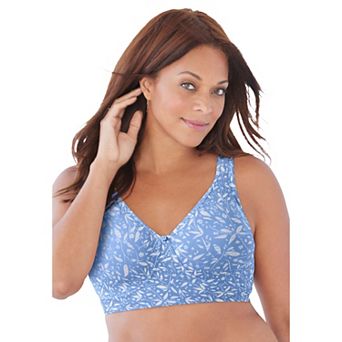 Comfort Choice Women's Plus Size Wireless Microfiber T-Shirt Bra