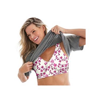 Comfort Choice Women's Plus Size Wireless Microfiber T-shirt Bra