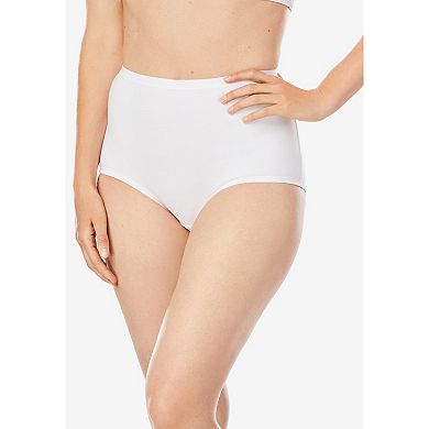 Comfort Choice Plus Size Full Coverage Stretch Cotton Brief 5-Pack