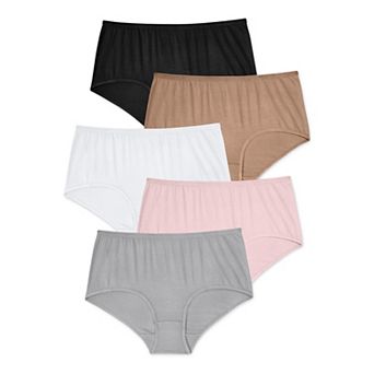 Comfort Choice Plus Size Full Coverage Stretch Cotton Brief 5-Pack