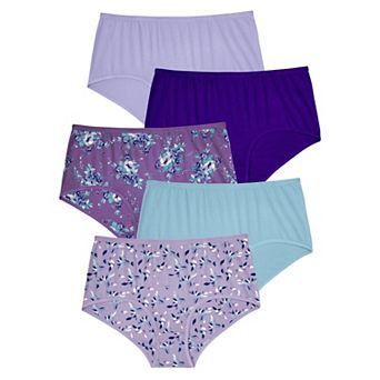 Comfort Choice Plus Size Full Coverage Stretch Cotton Brief 5-Pack