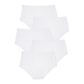 Comfort Choice Plus Size Full Coverage Stretch Cotton Brief 5-Pack