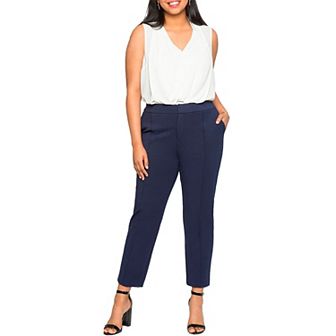 ELOQUII Women's Plus Size Petite The Ultimate Stretch Slim Leg Pant
