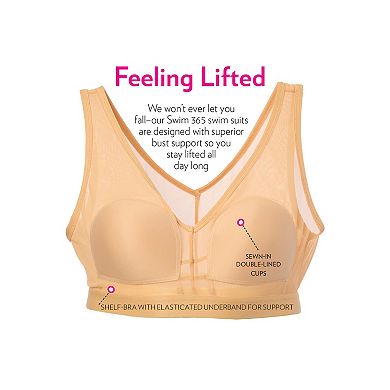 Swim 365 Women's Plus Size Princess-Seam Bandeau Tummy Control A-Line Swim Dress