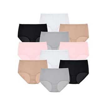 Comfort Choice Plus Size Full Coverage Cotton Brief 10-Pack