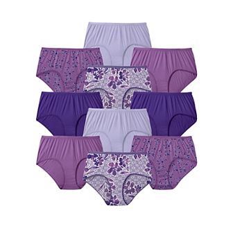 Comfort Choice Plus Size Full Coverage Cotton Brief 10-Pack