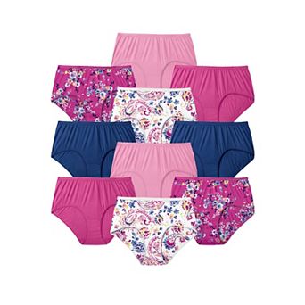 Comfort Choice Plus Size Full Coverage Cotton Brief 10-Pack
