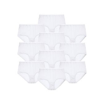 Comfort Choice Plus Size Full Coverage Cotton Brief 10-Pack