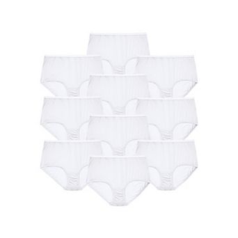 Comfort Choice Plus Size Full Coverage Cotton Brief 10-Pack