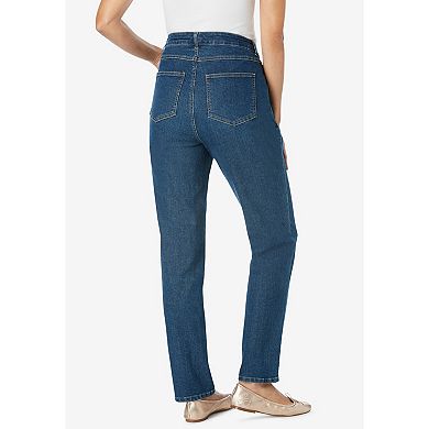 Woman Within Plus Size Tall Straight-Leg Stretch Denim Jean
