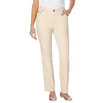 Woman Within Plus Size Tall Straight-Leg Stretch Denim Five-Pocket Jeans