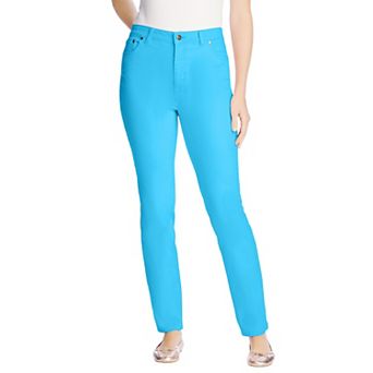 Woman Within Plus Size Tall Straight-Leg Stretch Denim Five-Pocket Jeans