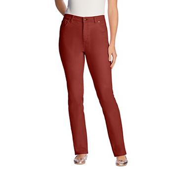 Woman Within Plus Size Tall Straight-Leg Stretch Denim Five-Pocket Jeans