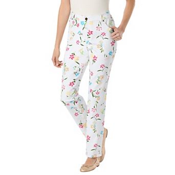 Woman Within Plus Size Tall Straight-Leg Stretch Denim Five-Pocket Jeans