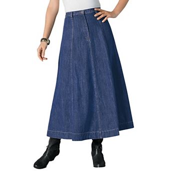 Roaman's Women's Plus Size Petite Plus Size Classic Stretch A Line Maxi Skirt