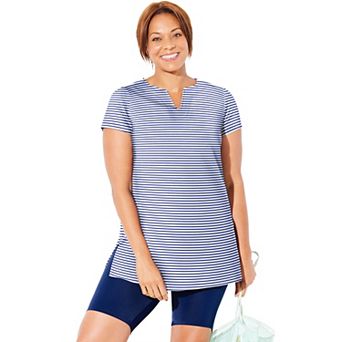 Swimsuits for All Women's Chlorine Resistant Short Sleeve Swim Tunic