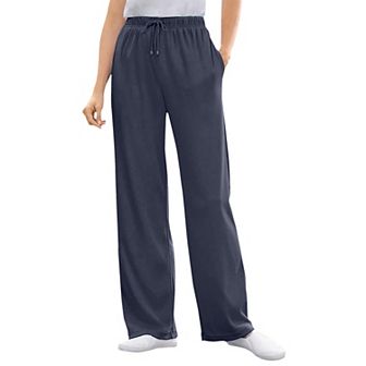 Woman Within Plus Size Sport Knit Straight-Leg Pull-On Pants